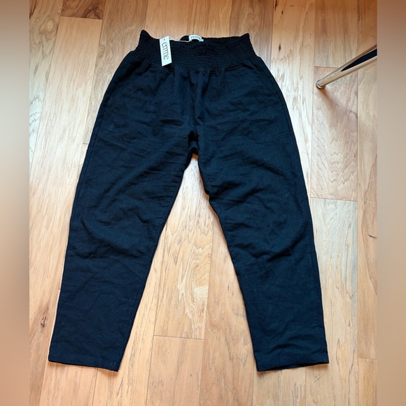 Emme Pants - Emme Mama Maternity Everyday Transitional Smocked Linen Pant | MSRP $89